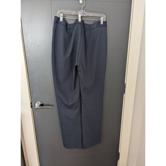 BetaBrand Navy Pinstripe Straight Leg Trouser‎ - 14 - Picture 4 of 10